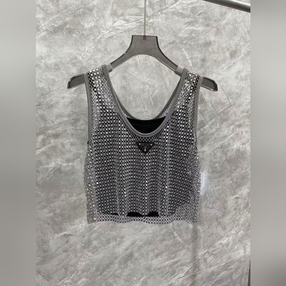 Prada  Black Logo crop  top